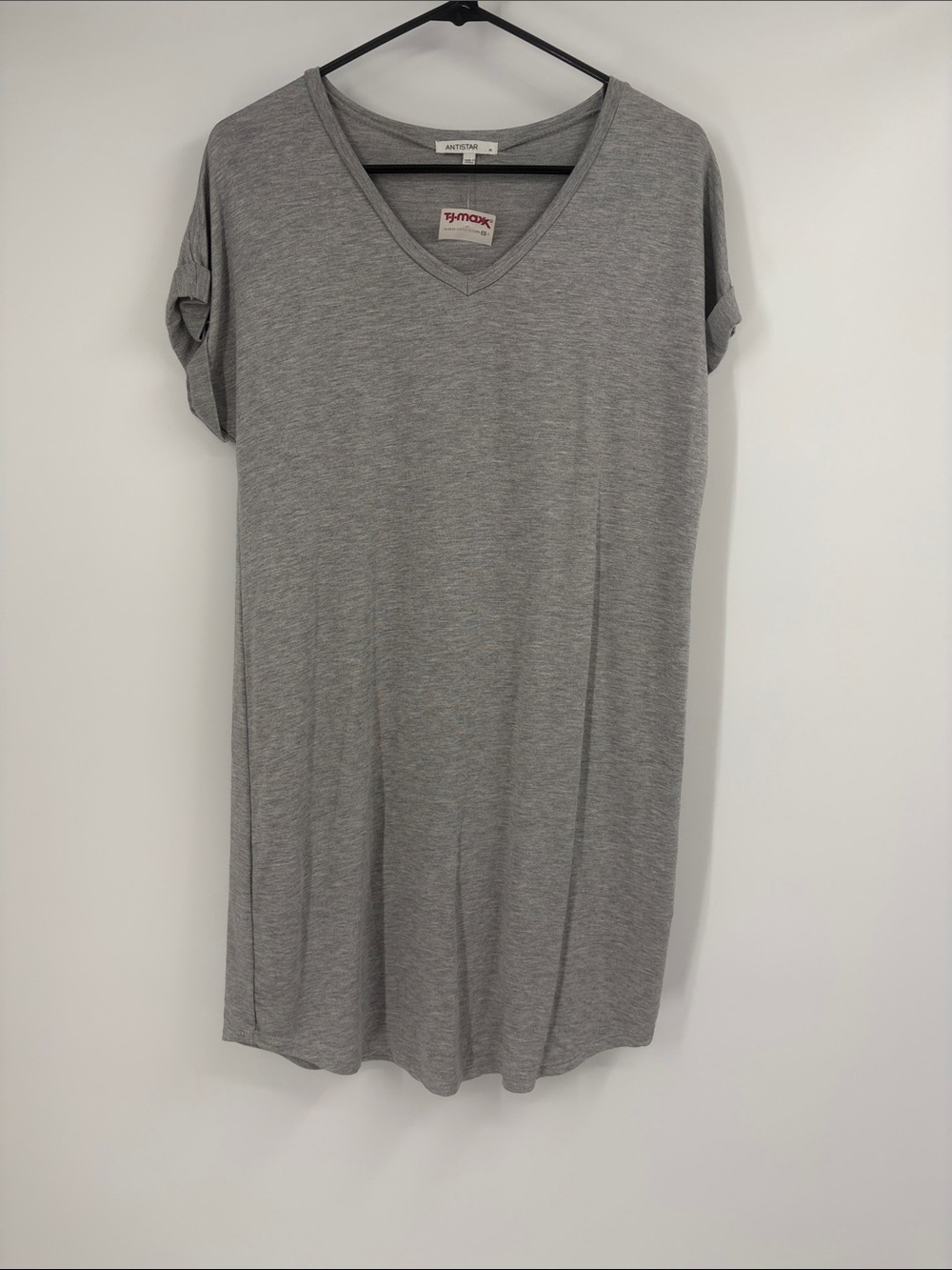 Antistar Grey T Shirt Mini Dress Size Medium